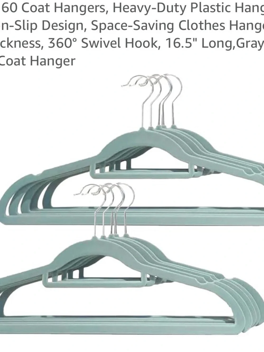 Pack of 50 Coat Hangers, Heavy-Duty Velvet Hangers with Non-Slip Design